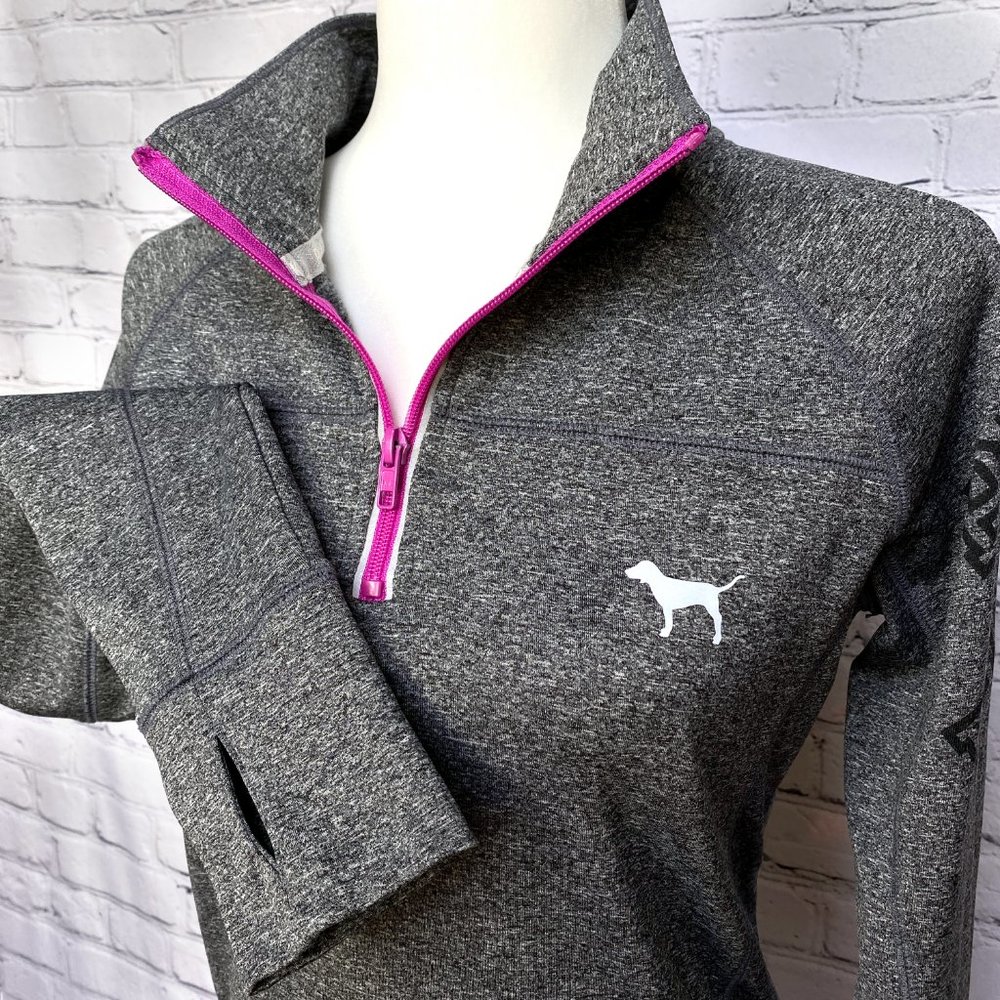 PINK Victoria's Secret Gray 1/4 Zip Pullover - S